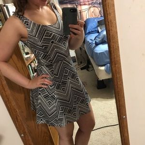 H&M black and white Aztec mini dress